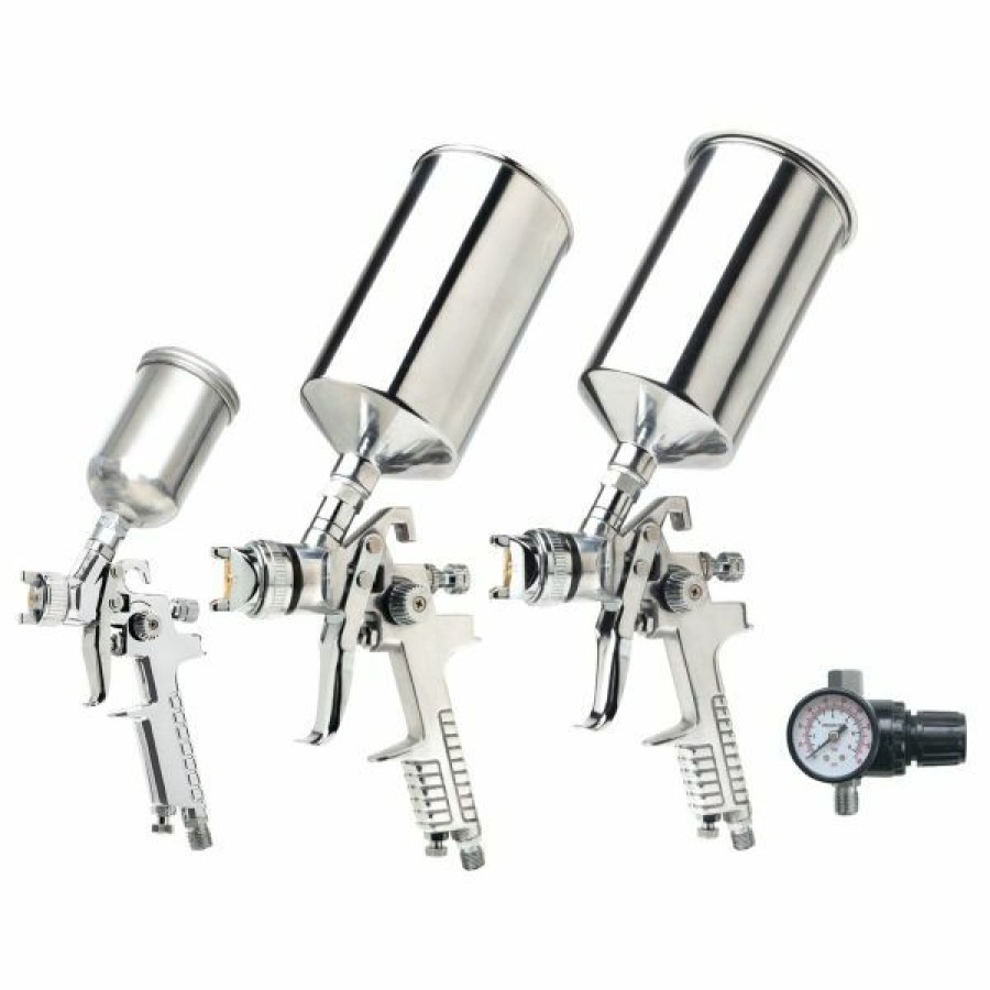 Paint Guns & Equipment * | Cheapest Titan Tools 4 Pc. Hvlp Triple Setup Spray Gun Kit 19220