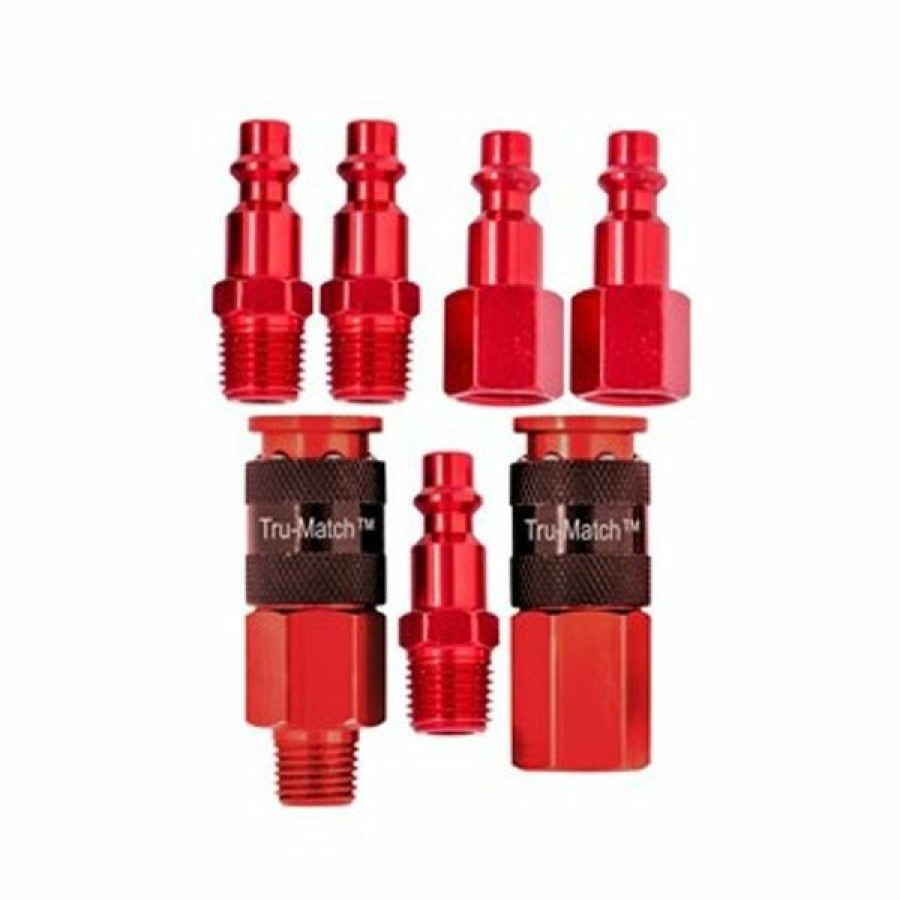 Paint Guns & Equipment * | Best Sale Tru-Flate Tru-Match 7 Pc. Kit Red