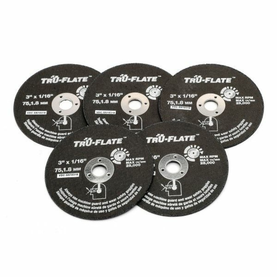 Paint Guns & Equipment * | Best Deal Tru-Flate 5 Piece 3 Inch Cut Off Disks